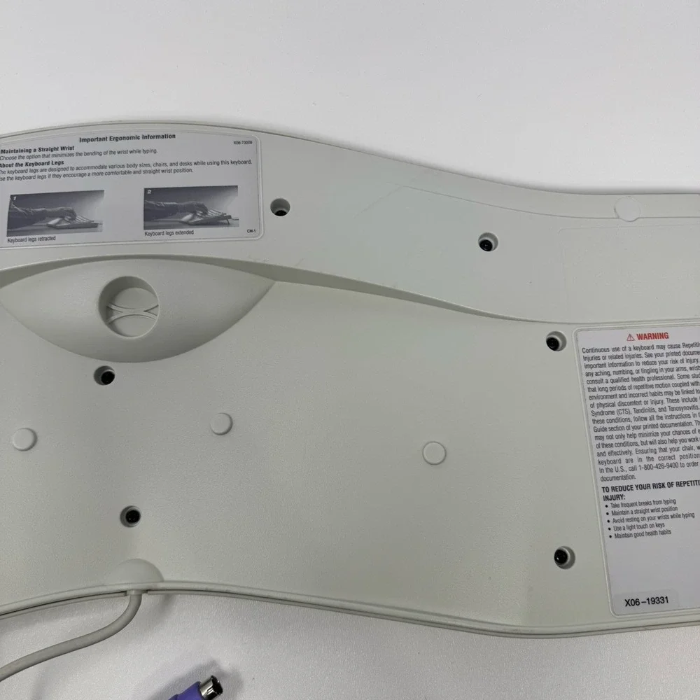 Microsoft‎ KU-0045 X06-19331 Natural Elite Wired PS/2 White Ergonomic Keyboard